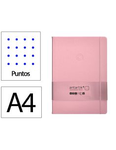 Cuaderno Con Gomilla Antartik Notes Tapa Dura A4 Hojas Puntos Rosa Pastel 100 Hojas 80 Gr Fsc