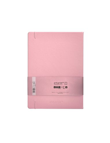 Cuaderno Con Gomilla Antartik Notes Tapa Dura A4 Hojas Rayas Rosa Pastel 100 Hojas 80 Gr Fsc