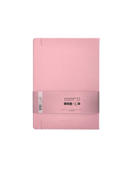 Cuaderno Con Gomilla Antartik Notes Tapa Dura A4 Hojas Rayas Rosa Pastel 100 Hojas 80 Gr Fsc