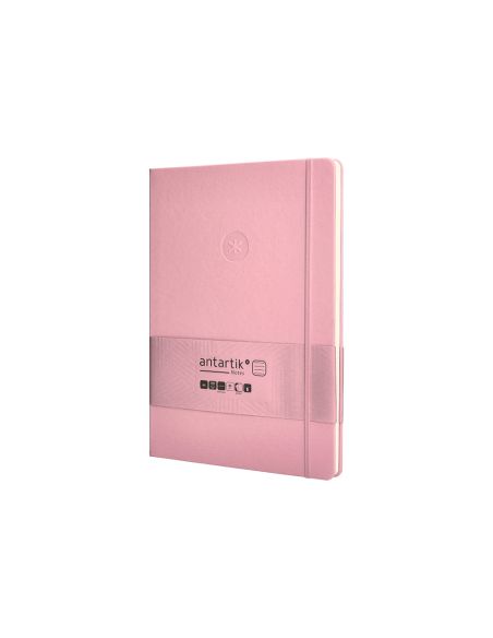 Cuaderno Con Gomilla Antartik Notes Tapa Dura A4 Hojas Rayas Rosa Pastel 100 Hojas 80 Gr Fsc