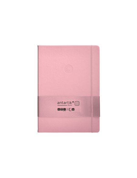 Cuaderno Con Gomilla Antartik Notes Tapa Dura A4 Hojas Cuadricula Rosa Pastel 100 Hojas 80 Gr Fsc