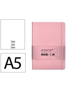 Cuaderno Con Gomilla Antartik Notes Tapa Dura A5 Hojas Lisas Rosa Pastel 100 Hojas 80 Gr Fsc