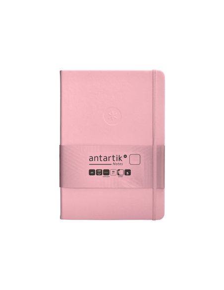 Cuaderno Con Gomilla Antartik Notes Tapa Dura A5 Hojas Lisas Rosa Pastel 100 Hojas 80 Gr Fsc