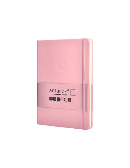 Cuaderno Con Gomilla Antartik Notes Tapa Dura A5 Hojas Lisas Rosa Pastel 100 Hojas 80 Gr Fsc
