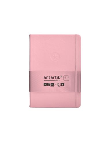 Cuaderno Con Gomilla Antartik Notes Tapa Dura A5 Hojas Puntos Rosa Pastel 100 Hojas 80 Gr Fsc