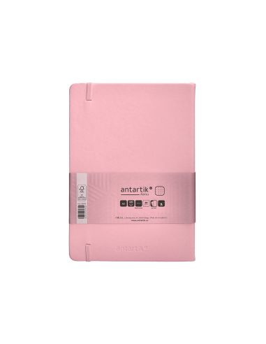 Cuaderno Con Gomilla Antartik Notes Tapa Dura A5 Hojas Puntos Rosa Pastel 100 Hojas 80 Gr Fsc
