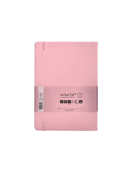 Cuaderno Con Gomilla Antartik Notes Tapa Dura A5 Hojas Rayas Rosa Pastel 100 Hojas 80 Gr Fsc