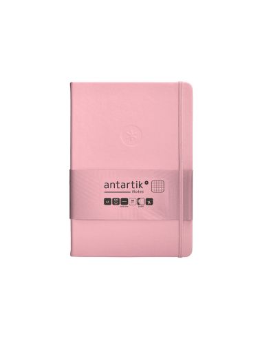 Cuaderno Con Gomilla Antartik Notes Tapa Dura A5 Hojas Cuadricula Rosa Pastel 100 Hojas 80 Gr Fsc