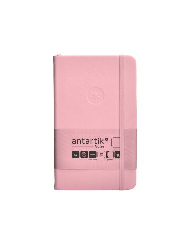 Cuaderno Con Gomilla Antartik Notes Tapa Dura A6 Hojas Lisas Rosa Pastel 100 Hojas 80 Gr Fsc