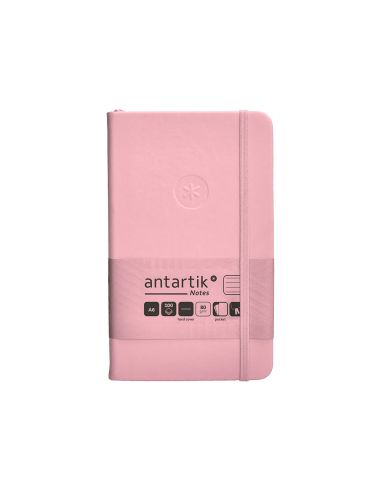 Cuaderno Con Gomilla Antartik Notes Tapa Dura A6 Hojas Rayas Rosa Pastel 100 Hojas 80 Gr Fsc