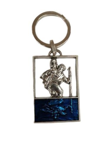 Llavero Metal Calado San Cristobal Reflejo Agua
