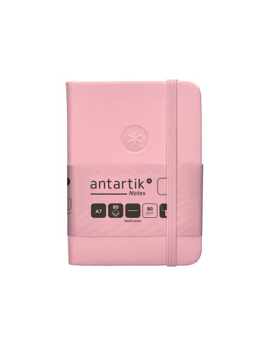 Cuaderno Con Gomilla Antartik Notes Tapa Dura A7 Hojas Lisas Rosa Pastel 80 Hojas 80 Gr Fsc