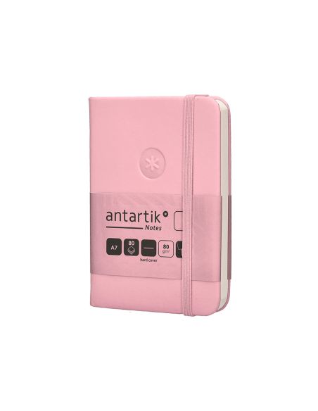 Cuaderno Con Gomilla Antartik Notes Tapa Dura A7 Hojas Lisas Rosa Pastel 80 Hojas 80 Gr Fsc
