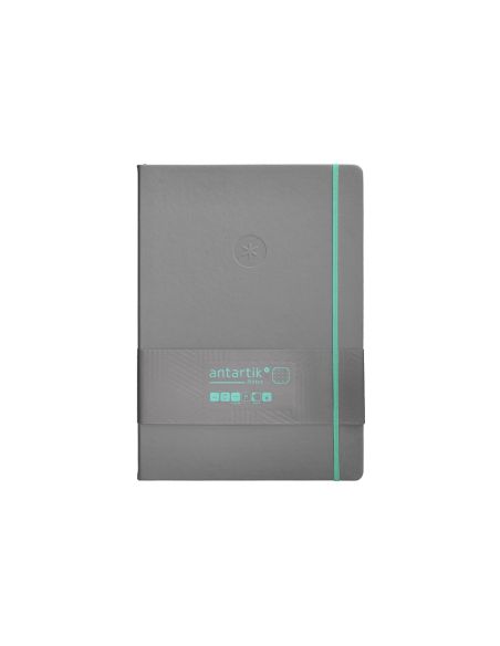 Cuaderno Con Gomilla Antartik Notes Tapa Dura A4 Hojas Puntos Gris Y Turquesa 100 Hojas 80 Gr Fsc