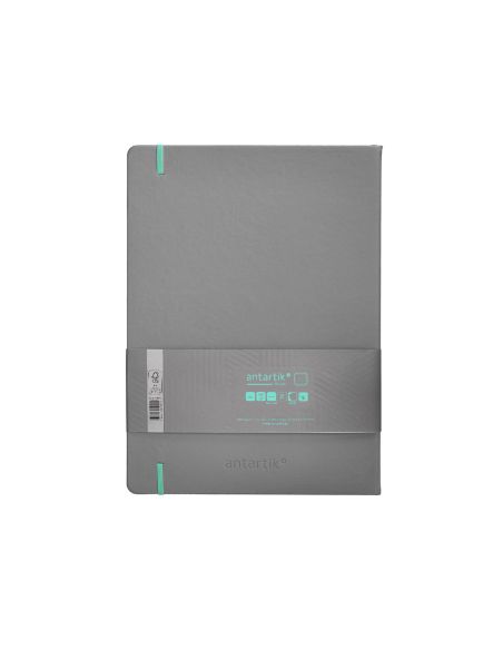 Cuaderno Con Gomilla Antartik Notes Tapa Dura A4 Hojas Puntos Gris Y Turquesa 100 Hojas 80 Gr Fsc