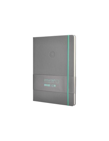 Cuaderno Con Gomilla Antartik Notes Tapa Dura A4 Hojas Puntos Gris Y Turquesa 100 Hojas 80 Gr Fsc