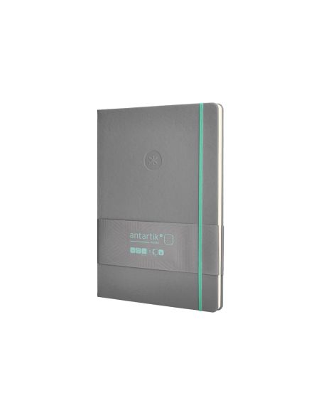Cuaderno Con Gomilla Antartik Notes Tapa Dura A4 Hojas Puntos Gris Y Turquesa 100 Hojas 80 Gr Fsc