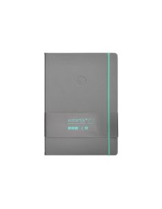 Cuaderno Con Gomilla Antartik Notes Tapa Dura A4 Hojas Rayas Gris Y Turquesa 100 Hojas 80 Gr Fsc 2