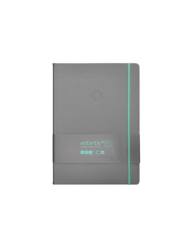 Cuaderno Con Gomilla Antartik Notes Tapa Dura A4 Hojas Cuadricula Gris Y Turquesa 100 Hojas 80 Gr Fsc