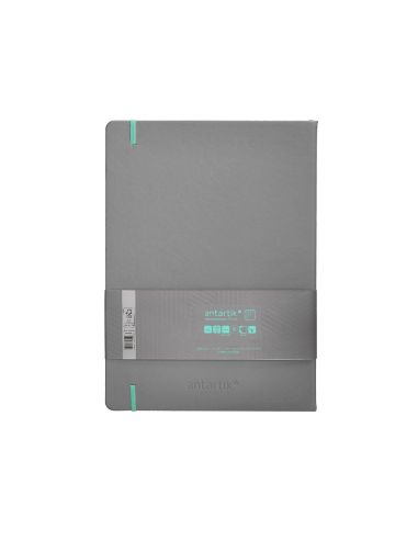 Cuaderno Con Gomilla Antartik Notes Tapa Dura A4 Hojas Cuadricula Gris Y Turquesa 100 Hojas 80 Gr Fsc