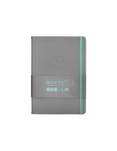 Cuaderno Con Gomilla Antartik Notes Tapa Dura A5 Hojas Lisas Gris Y Turquesa 100 Hojas 80 Gr Fsc 2