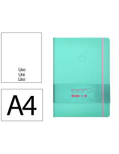 Cuaderno Con Gomilla Antartik Notes Tapa Dura A4 Hojas Lisas Rosa Y Turquesa 100 Hojas 80 Gr Fsc