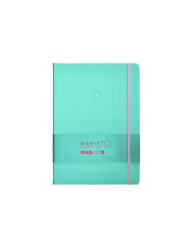 Cuaderno Con Gomilla Antartik Notes Tapa Dura A4 Hojas Lisas Rosa Y Turquesa 100 Hojas 80 Gr Fsc