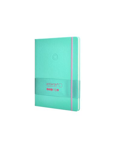 Cuaderno Con Gomilla Antartik Notes Tapa Dura A4 Hojas Lisas Rosa Y Turquesa 100 Hojas 80 Gr Fsc