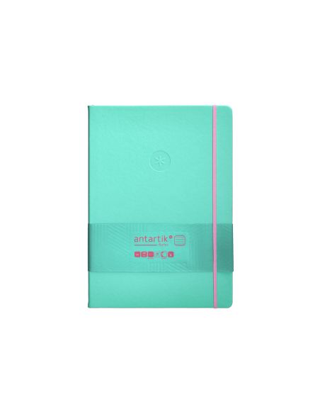 Cuaderno Con Gomilla Antartik Notes Tapa Dura A4 Hojas Rayas Rosa Y Turquesa 100 Hojas 80 Gr Fsc