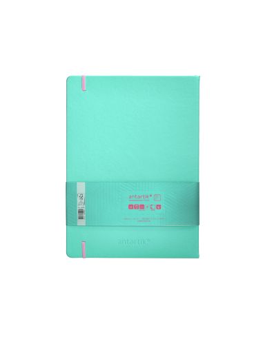 Cuaderno Con Gomilla Antartik Notes Tapa Dura A4 Hojas Cuadricula Rosa Y Turquesa 100 Hojas 80 Gr Fsc