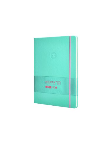 Cuaderno Con Gomilla Antartik Notes Tapa Dura A4 Hojas Cuadricula Rosa Y Turquesa 100 Hojas 80 Gr Fsc