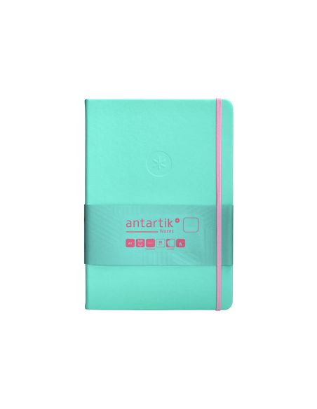 Cuaderno Con Gomilla Antartik Notes Tapa Dura A5 Hojas Lisas Rosa Y Turquesa 100 Hojas 80 Gr Fsc