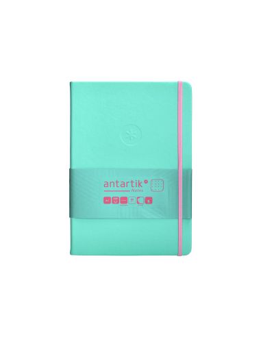 Cuaderno Con Gomilla Antartik Notes Tapa Dura A5 Hojas Puntos Rosa Y Turquesa 100 Hojas 80 Gr Fsc