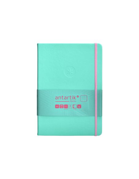 Cuaderno Con Gomilla Antartik Notes Tapa Dura A5 Hojas Puntos Rosa Y Turquesa 100 Hojas 80 Gr Fsc