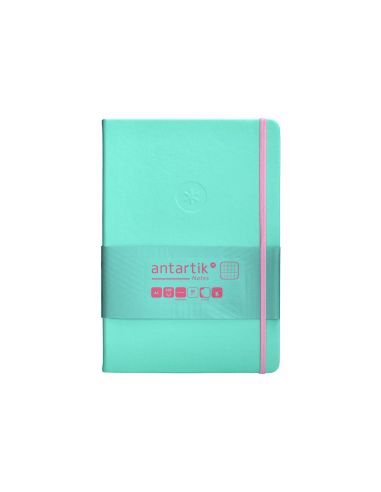 Cuaderno Con Gomilla Antartik Notes Tapa Dura A5 Hojas Cuadricula Rosa Y Turquesa 100 Hojas 80 Gr Fsc