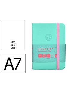 Cuaderno Con Gomilla Antartik Notes Tapa Dura A7 Hojas Lisas Rosa Y Turquesa 80 Hojas 80 Gr Fsc