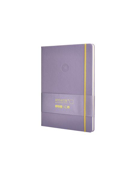 Cuaderno Con Gomilla Antartik Notes Tapa Dura A4 Hojas Lisas Morado Y Amarillo 100 Hojas 80 Gr Fsc