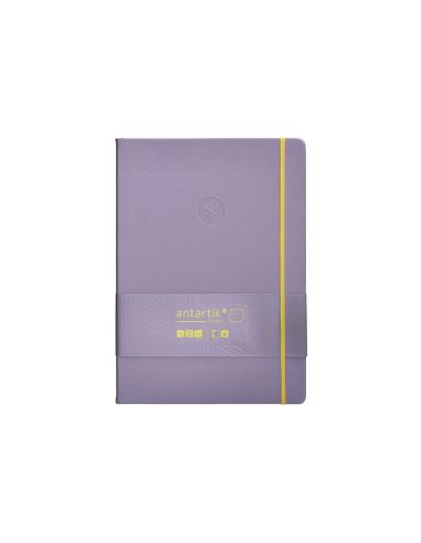 Cuaderno Con Gomilla Antartik Notes Tapa Dura A4 Hojas Puntos Morado Y Amarillo 100 Hojas 80 Gr Fsc