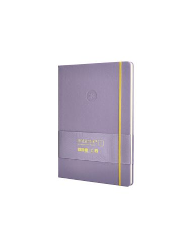 Cuaderno Con Gomilla Antartik Notes Tapa Dura A4 Hojas Puntos Morado Y Amarillo 100 Hojas 80 Gr Fsc