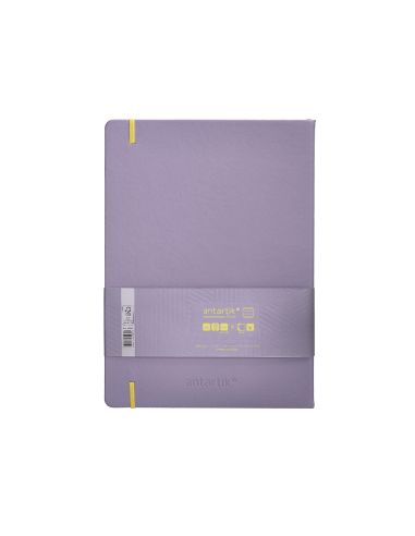 Cuaderno Con Gomilla Antartik Notes Tapa Dura A4 Hojas Rayas Morado Y Amarillo 100 Hojas 80 Gr Fsc