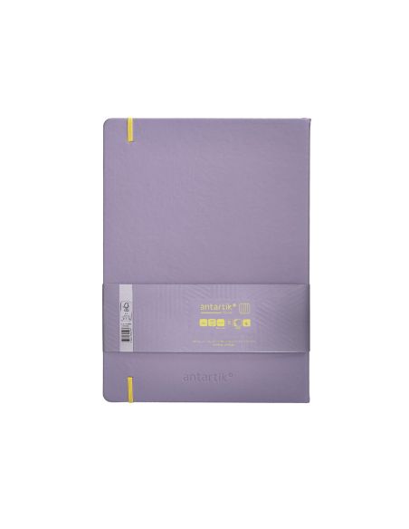 Cuaderno Con Gomilla Antartik Notes Tapa Dura A4 Hojas Cuadricula Morado Y Amarillo 100 Hojas 80 Gr Fsc