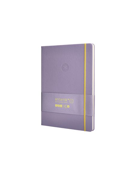 Cuaderno Con Gomilla Antartik Notes Tapa Dura A4 Hojas Cuadricula Morado Y Amarillo 100 Hojas 80 Gr Fsc