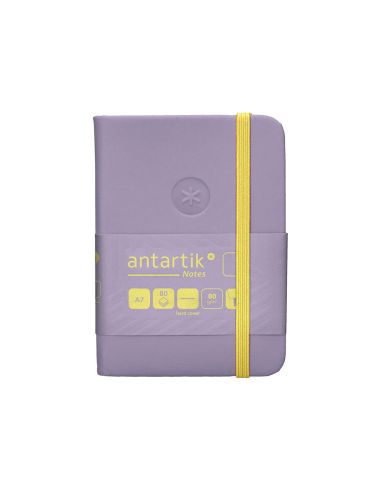 Cuaderno Con Gomilla Antartik Notes Tapa Dura A7 Hojas Lisas Morado Y Amarillo 80 Hojas 80 Gr Fsc