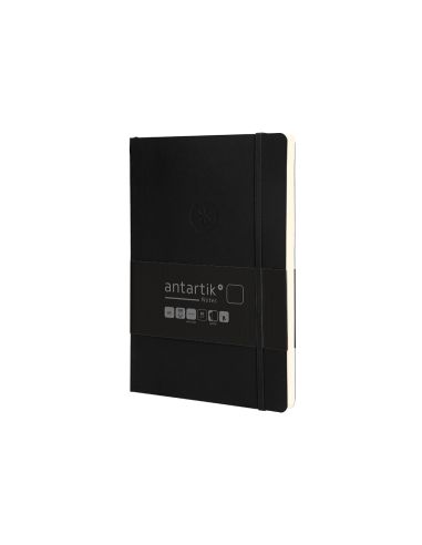 Cuaderno Con Gomilla Antartik Notes Tapa Blanda A5 Hojas Lisas Negro 80 Hojas 80 Gr Fsc