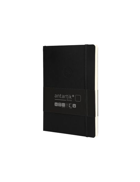 Cuaderno Con Gomilla Antartik Notes Tapa Blanda A5 Hojas Lisas Negro 80 Hojas 80 Gr Fsc
