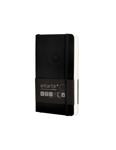 Cuaderno Con Gomilla Antartik Notes Tapa Blanda A6 Hojas Lisas Negro 100 Hojas 80 Gr Fsc