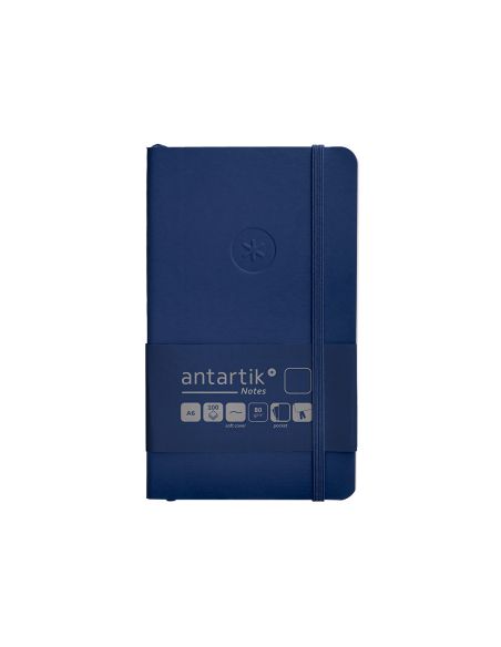 Cuaderno Con Gomilla Antartik Notes Tapa Blanda A6 Hojas Lisas Azul Marino 100 Hojas 80 Gr Fsc