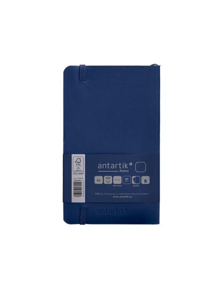 Cuaderno Con Gomilla Antartik Notes Tapa Blanda A6 Hojas Lisas Azul Marino 100 Hojas 80 Gr Fsc