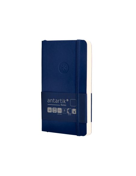 Cuaderno Con Gomilla Antartik Notes Tapa Blanda A6 Hojas Lisas Azul Marino 100 Hojas 80 Gr Fsc