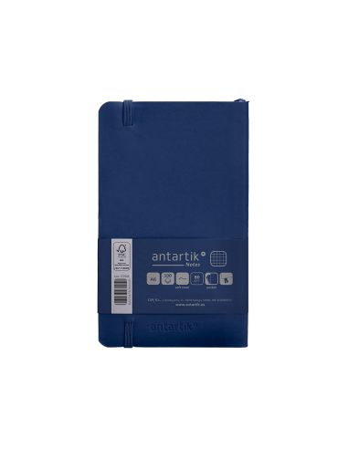 Cuaderno Con Gomilla Antartik Notes Tapa Blanda A6 Cuadricula Azul Marino 100 Hojas 80 Gr Fsc